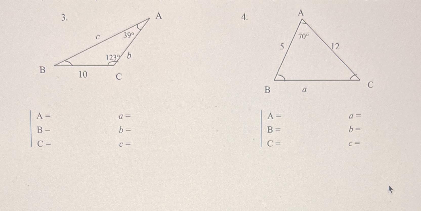 Please write down the process, thank you 3. A 4. A C