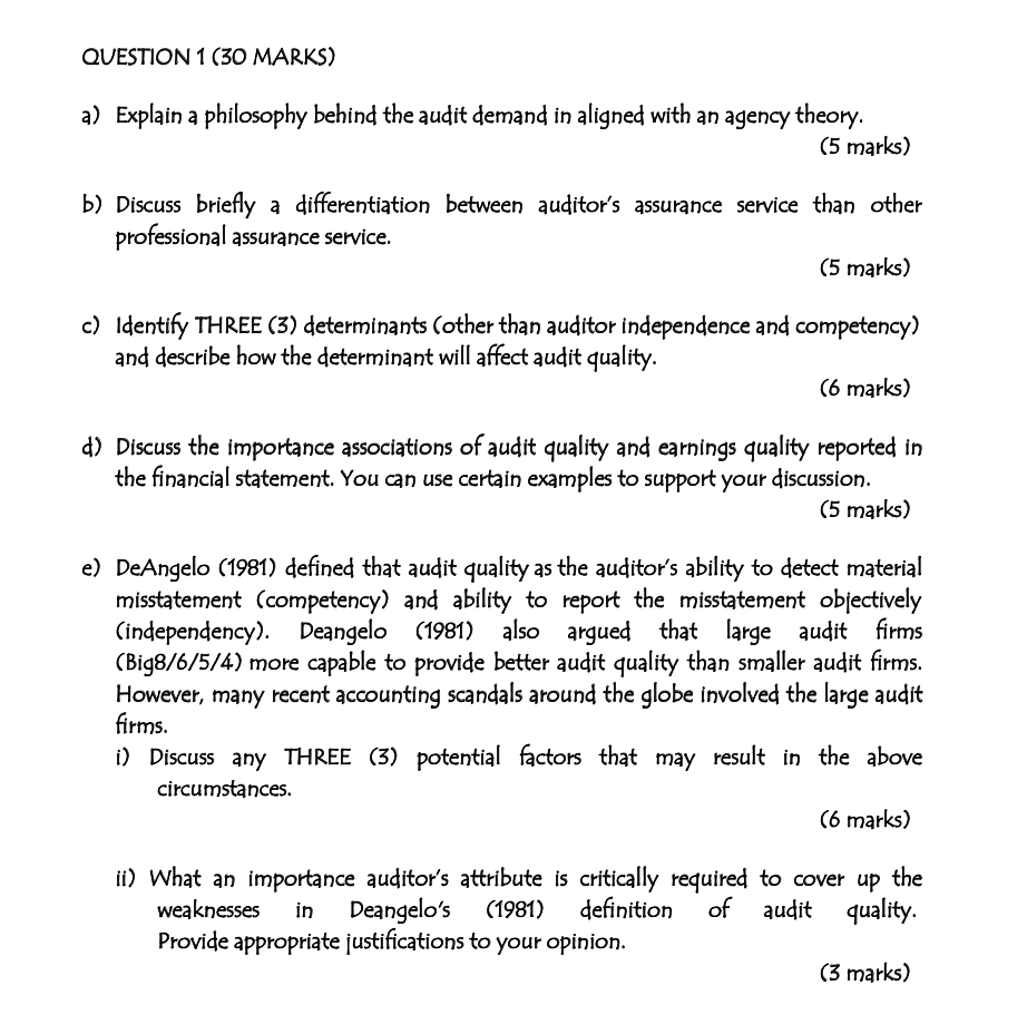 Could you kindly help with this questions please? QUESTION 1 (30 MARKS)