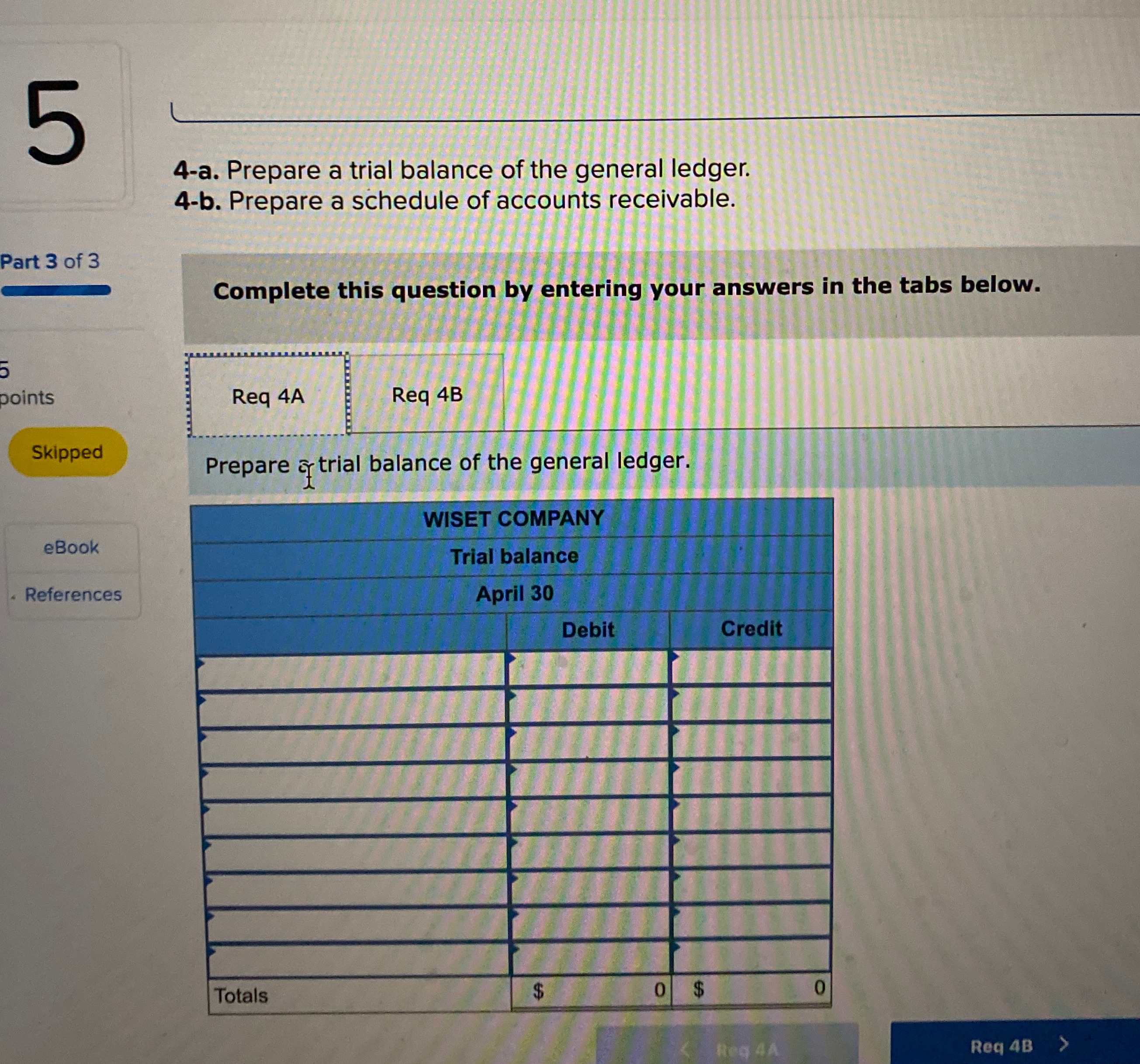 Accounting practice problem 5 Wiset Company completes these transactions during April of