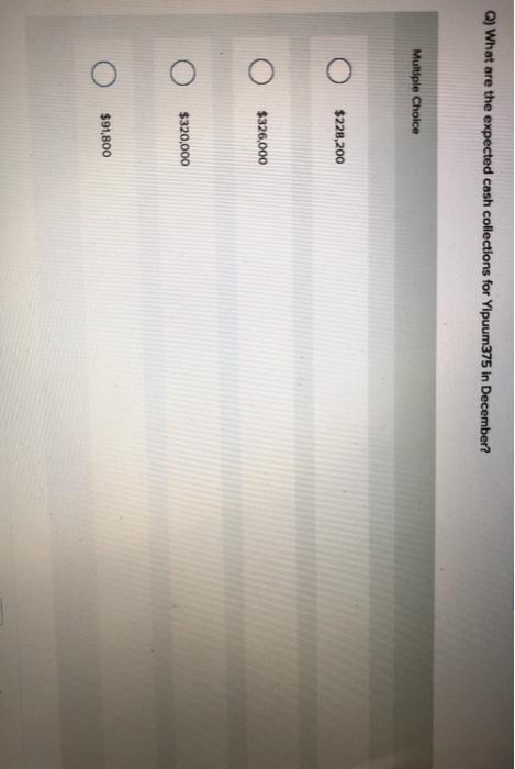 $306,000 for November, $326,000 for December, and $226,000 for January .Collections are