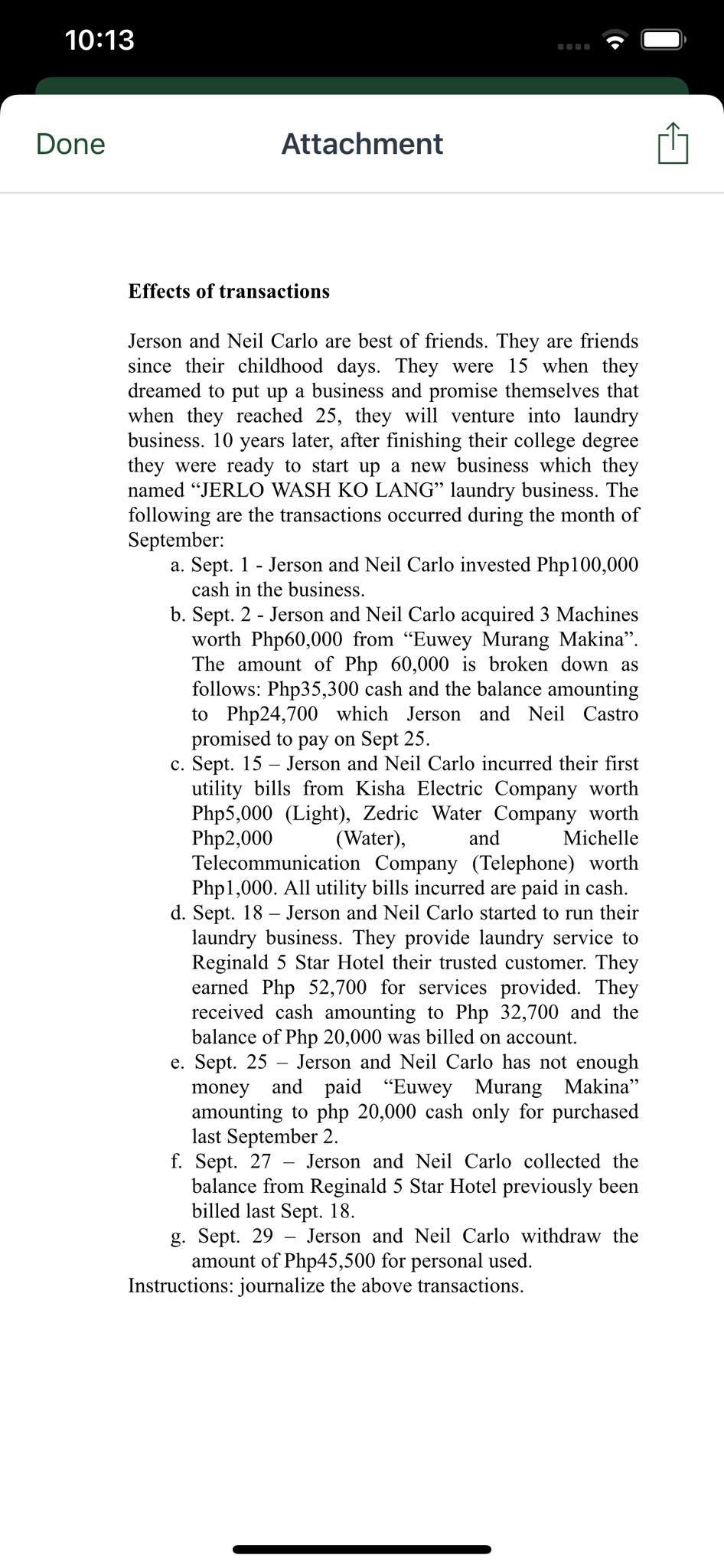 Please help me with this one, thanks. 10:13 Done Attachment Effects of