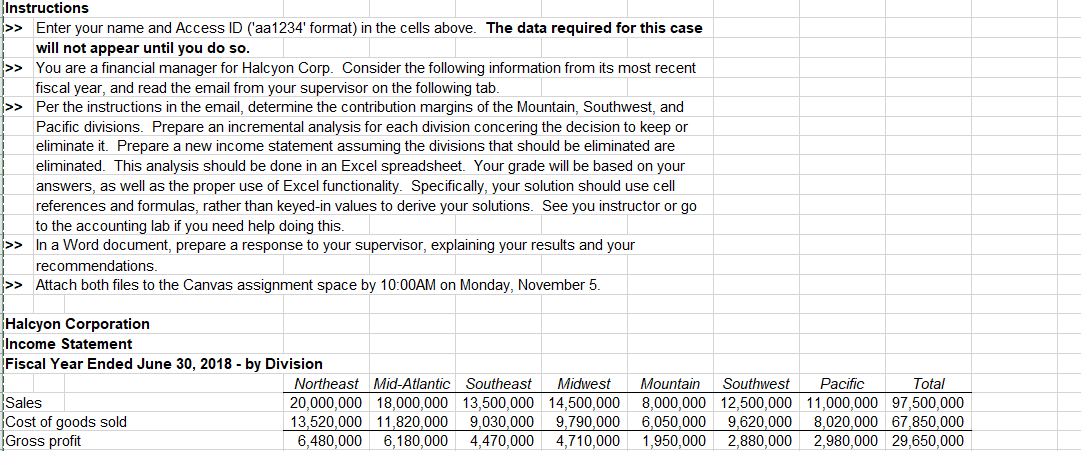 Statement Fiscal Year Ended June 30, 2018 - by Division Sales Cost