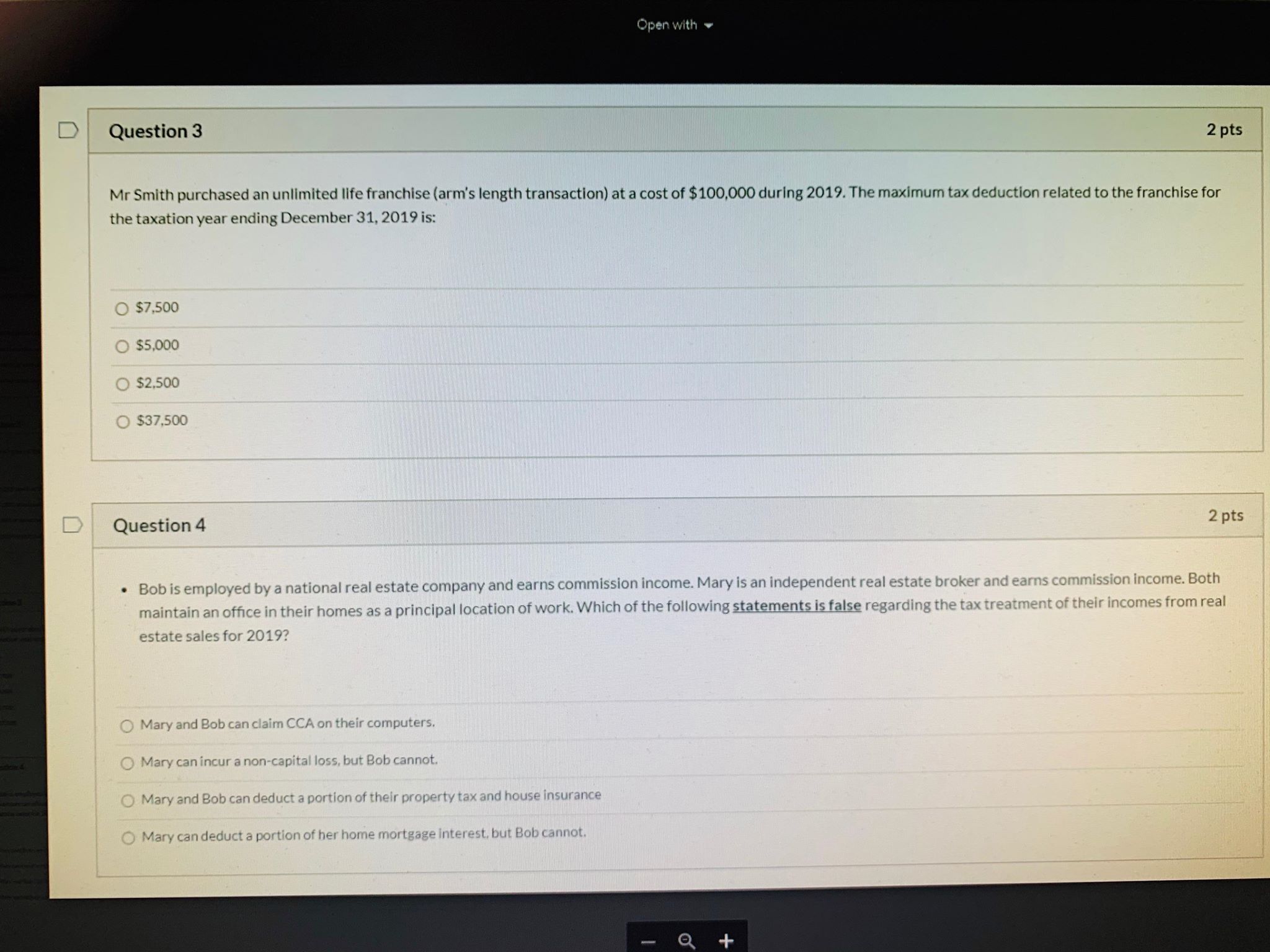 Can you please answer these four multiple choice questions? Open with D
