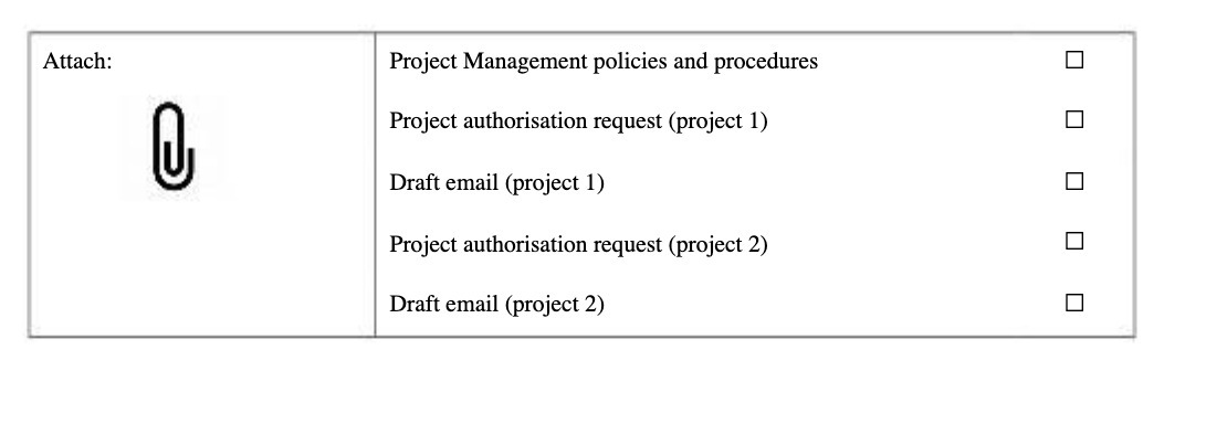 Attach: Project Management policies and procedures Project authorisation request (project 1)