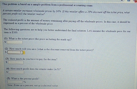Fill in the blank. This problem is based on a sample problem
