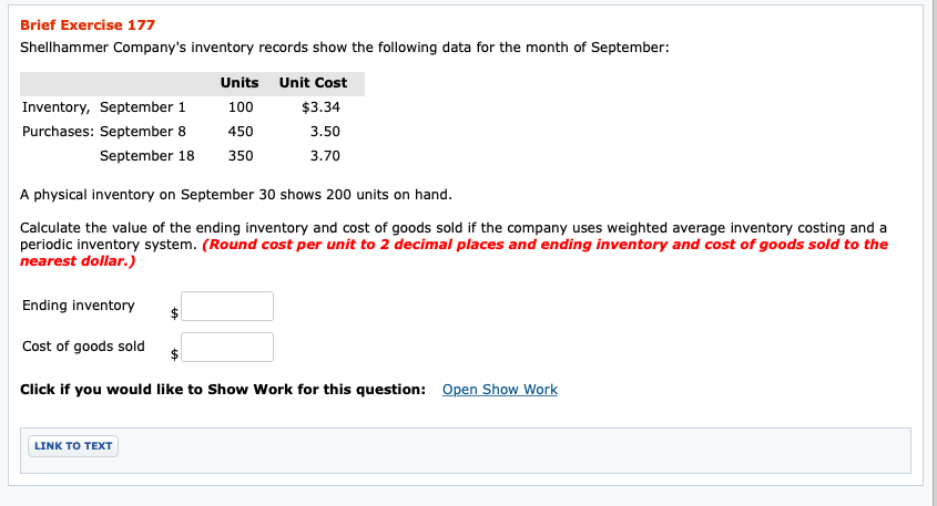 just need some help with weighted average inventory costing. thank you Brief