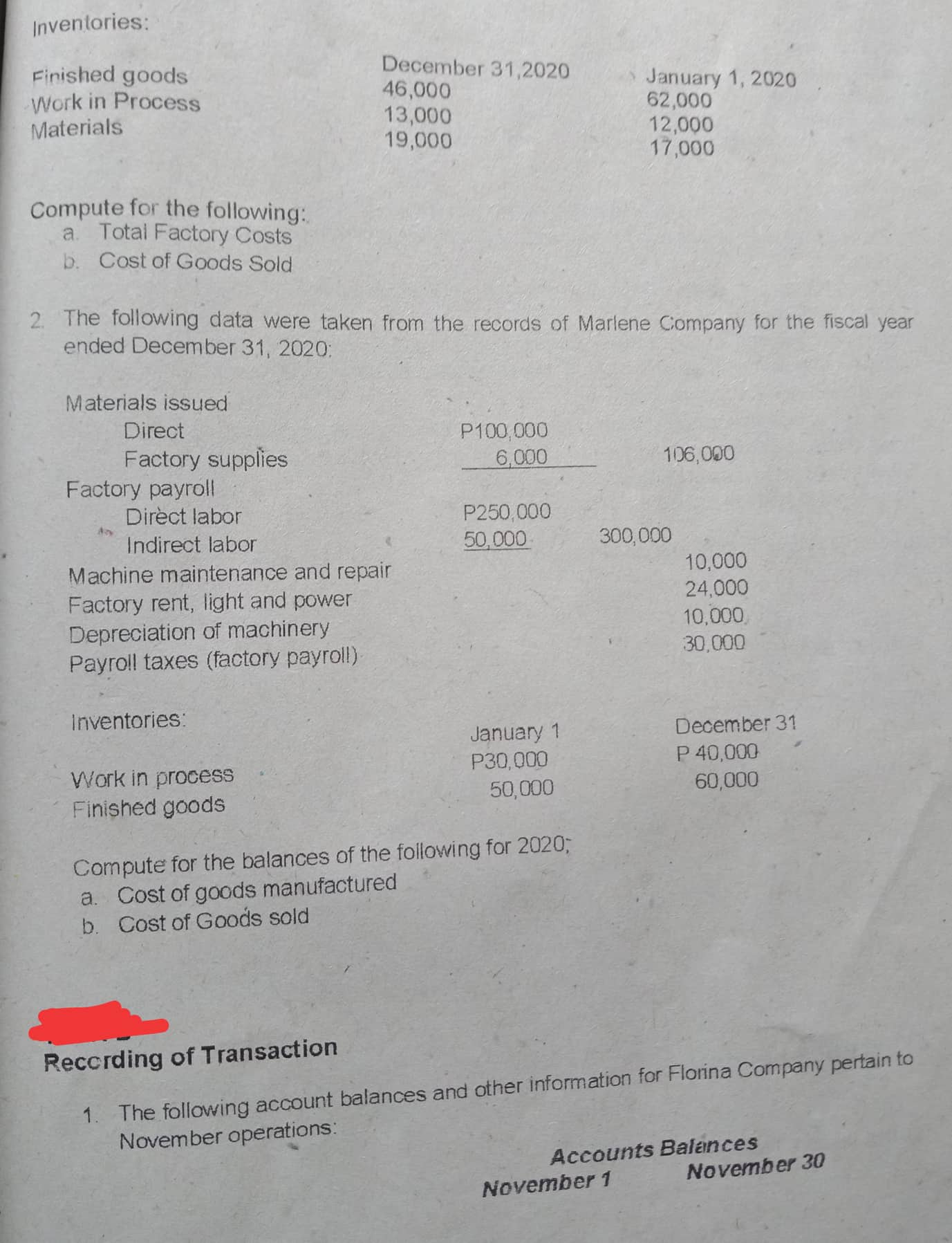 The December 31, 2020 trial balance of Jean Company showed the following