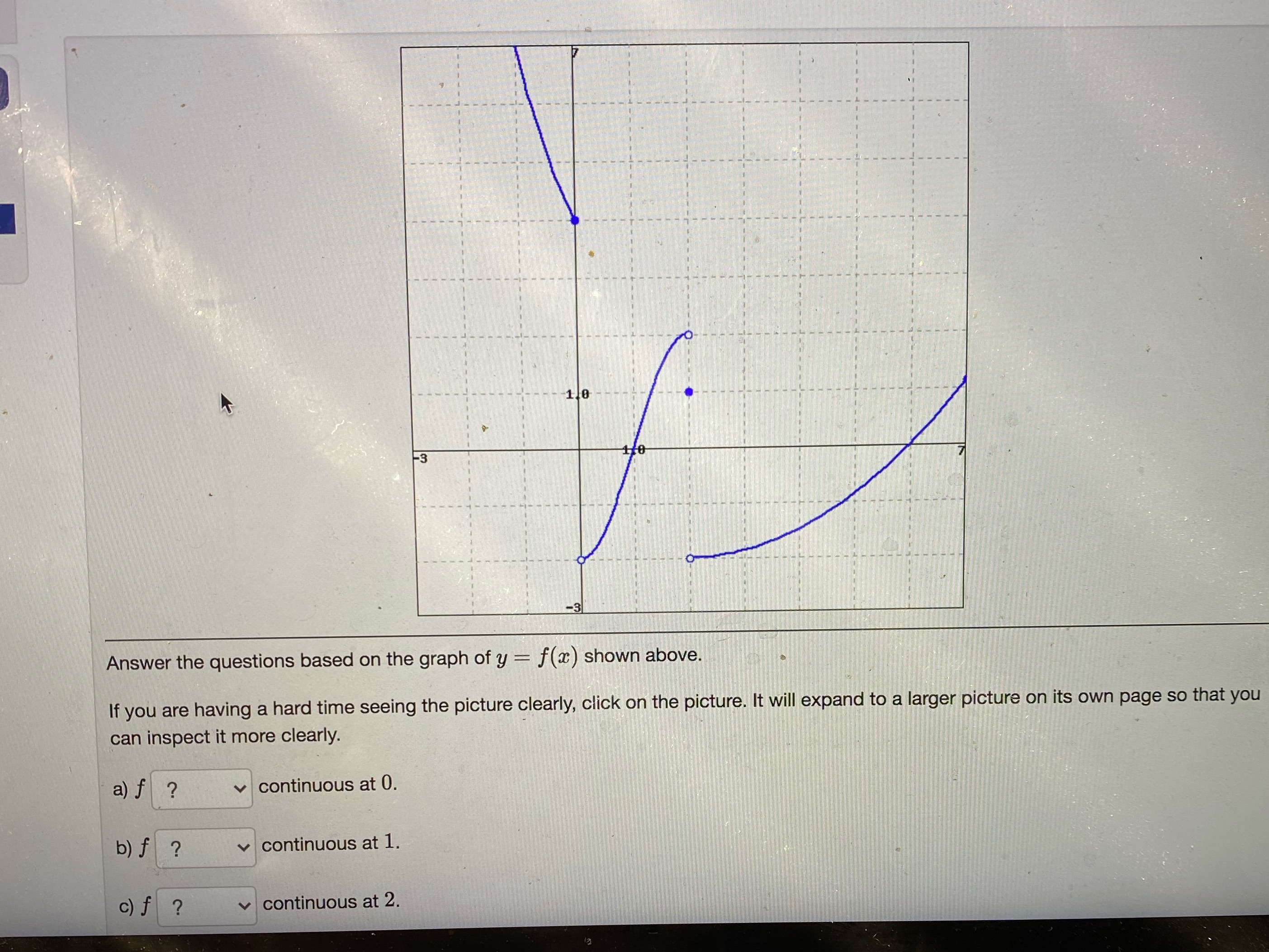  4 10 -3 Answer the questions based on the graph of