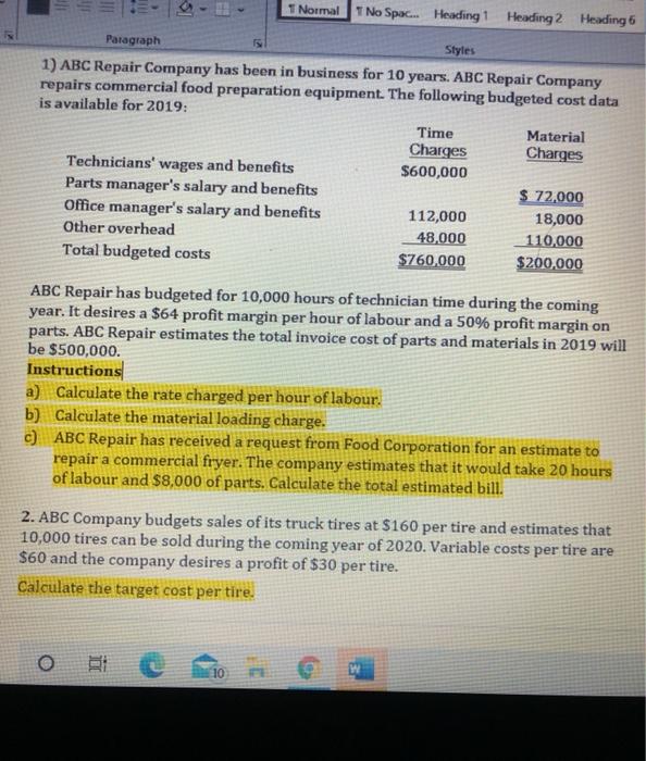 Paragraph Normal T No Spac... Heading 1 Heading 2 Heading 6 Styles