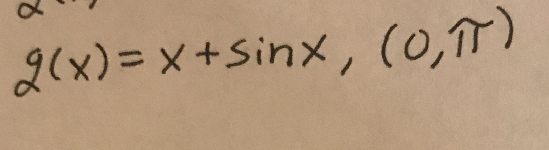Determine whether the following function is increasing on the given interval. If