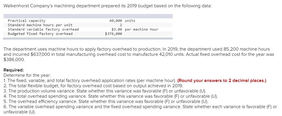 but not entirely correct. 1. Fixed overhead application rate 4.70 Variable overhead