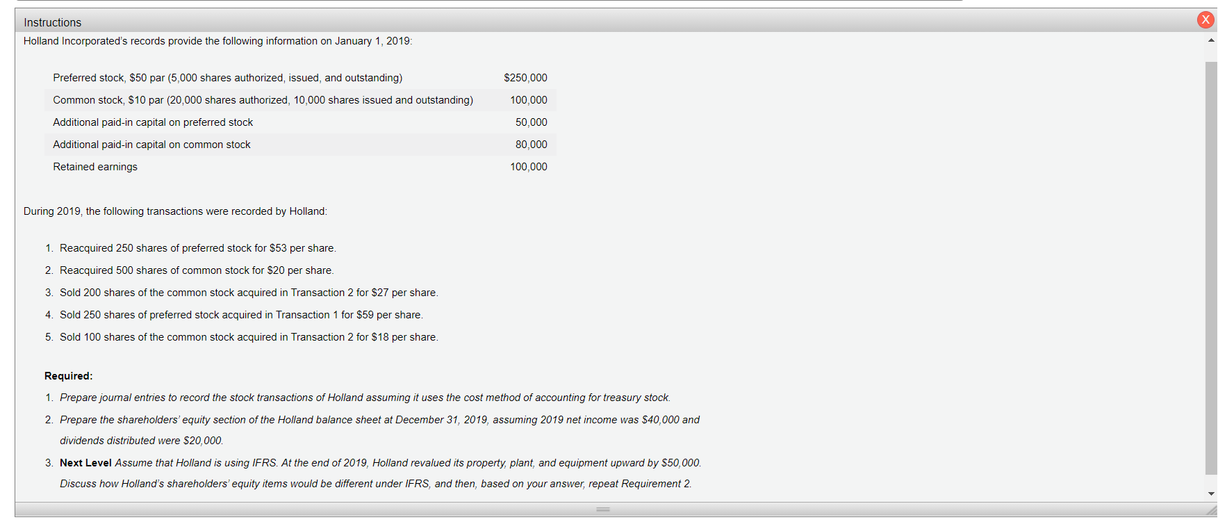 can you help me answer this question Instructions X Holland Incorporated's records