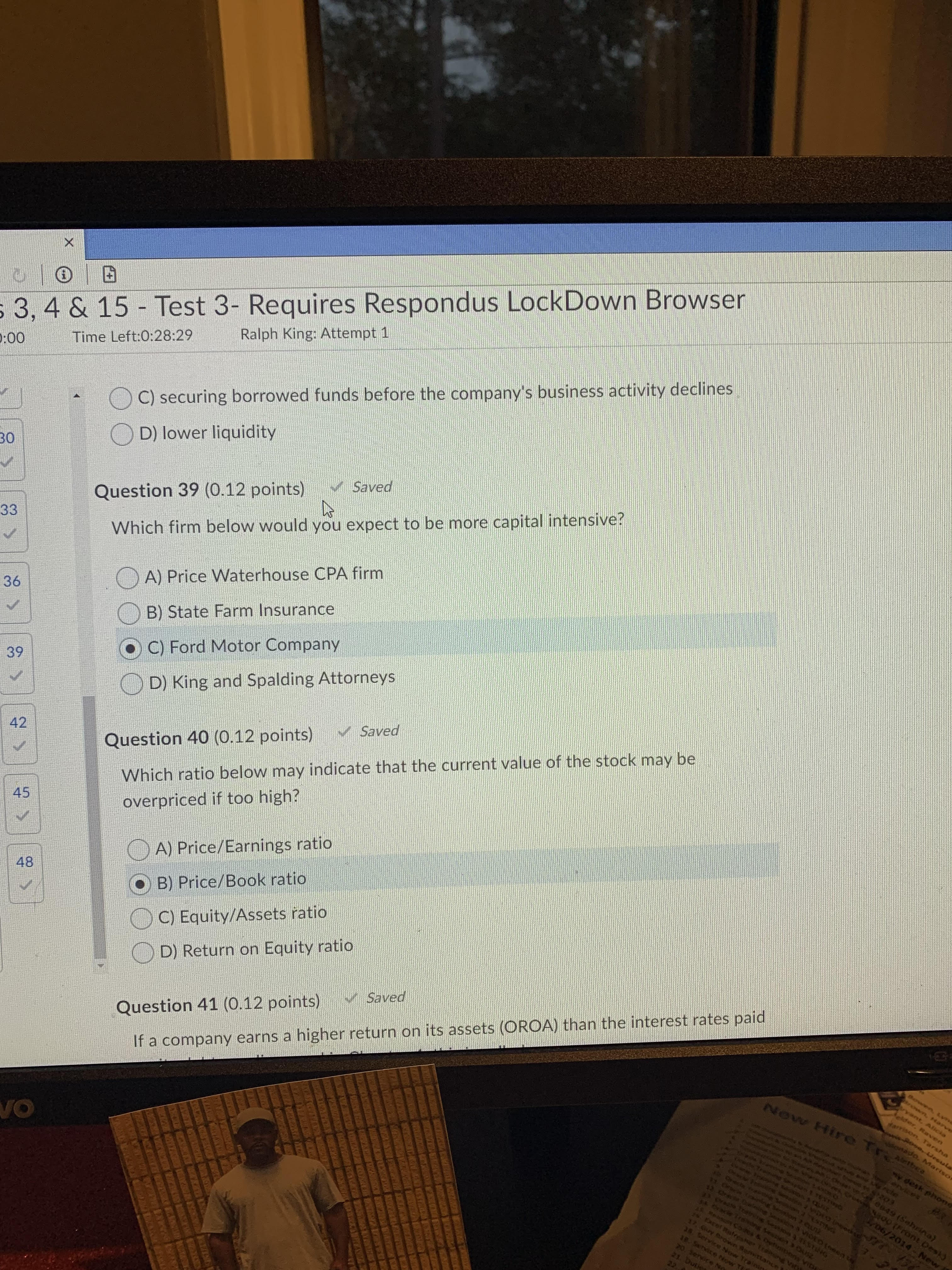  3, 4 & 15 - Test 3- Requires Respondus LockDown Browser
