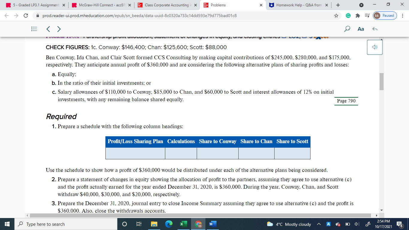 5 - Graded LP3.1 Assignment: X McGraw-Hill Connect - accBF x