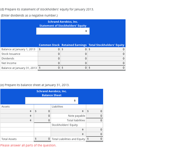 Template and Preparing Financial StatementsSchrand Aerobics, Inc., rents studio space (including a
