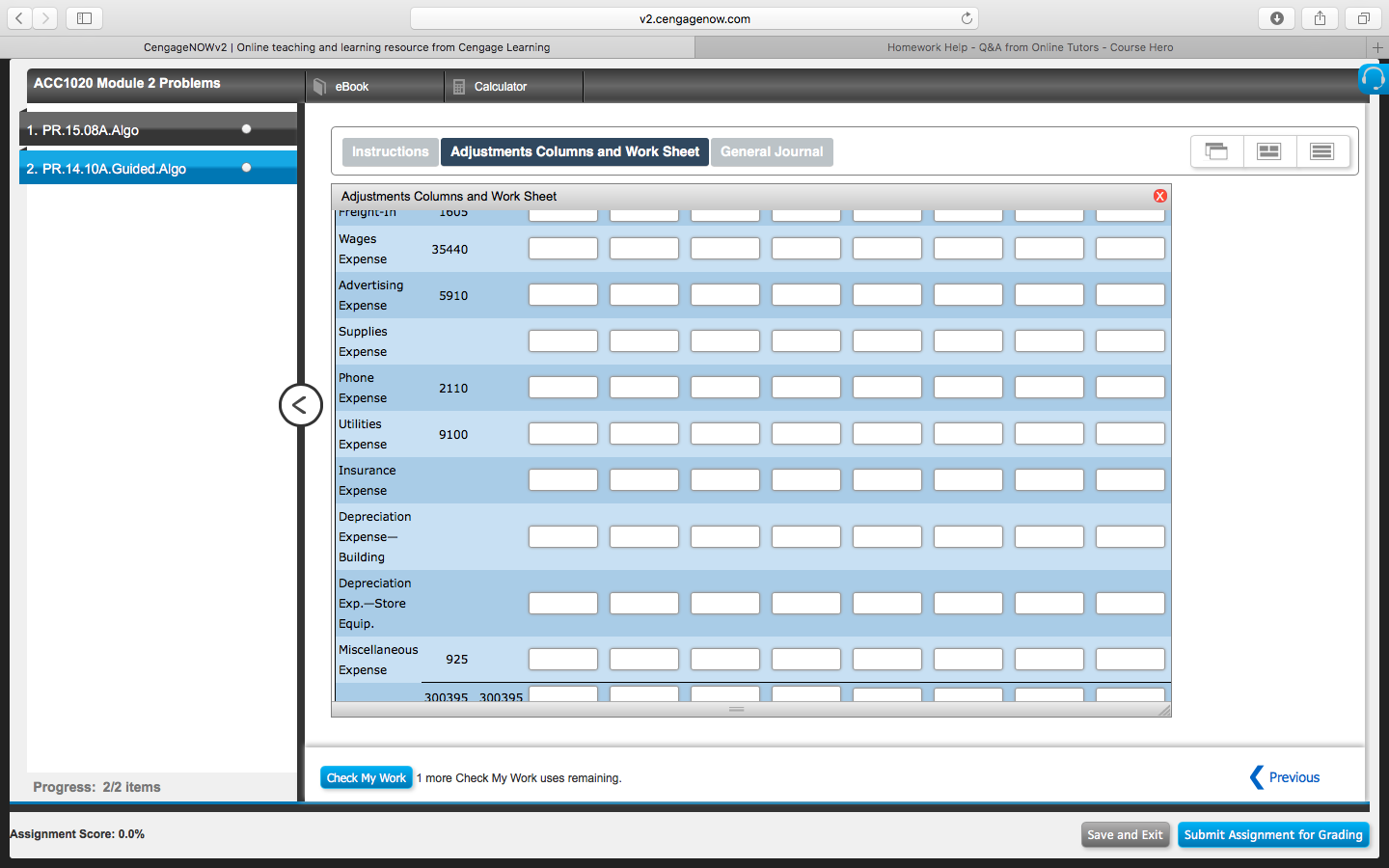 Sheet Showing a Net Loss 1. Complete the Adjustrnenm columns. 2. Complete