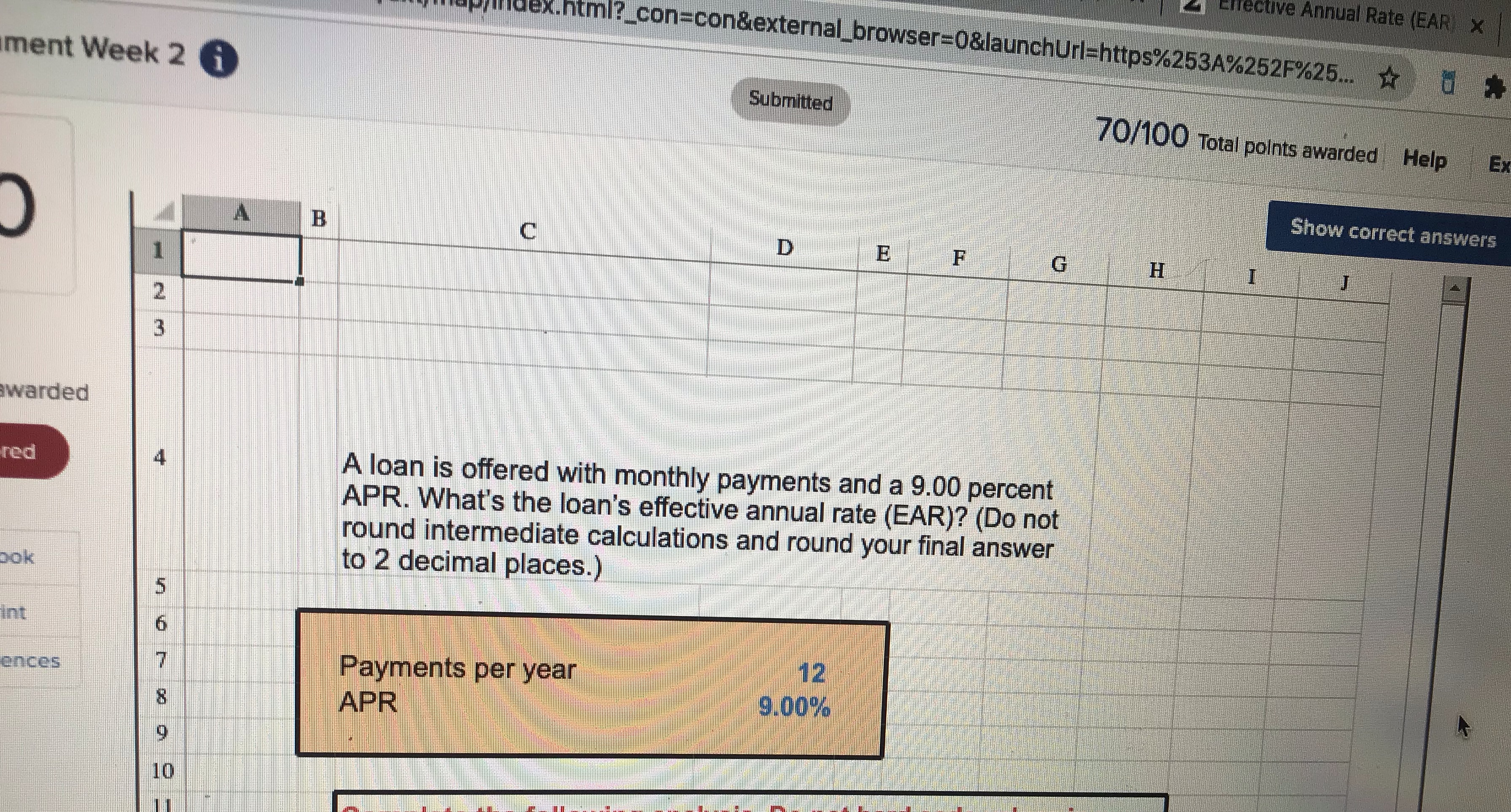 Please help solve this problem. Thanks Elective Annual Rate (EAR X "