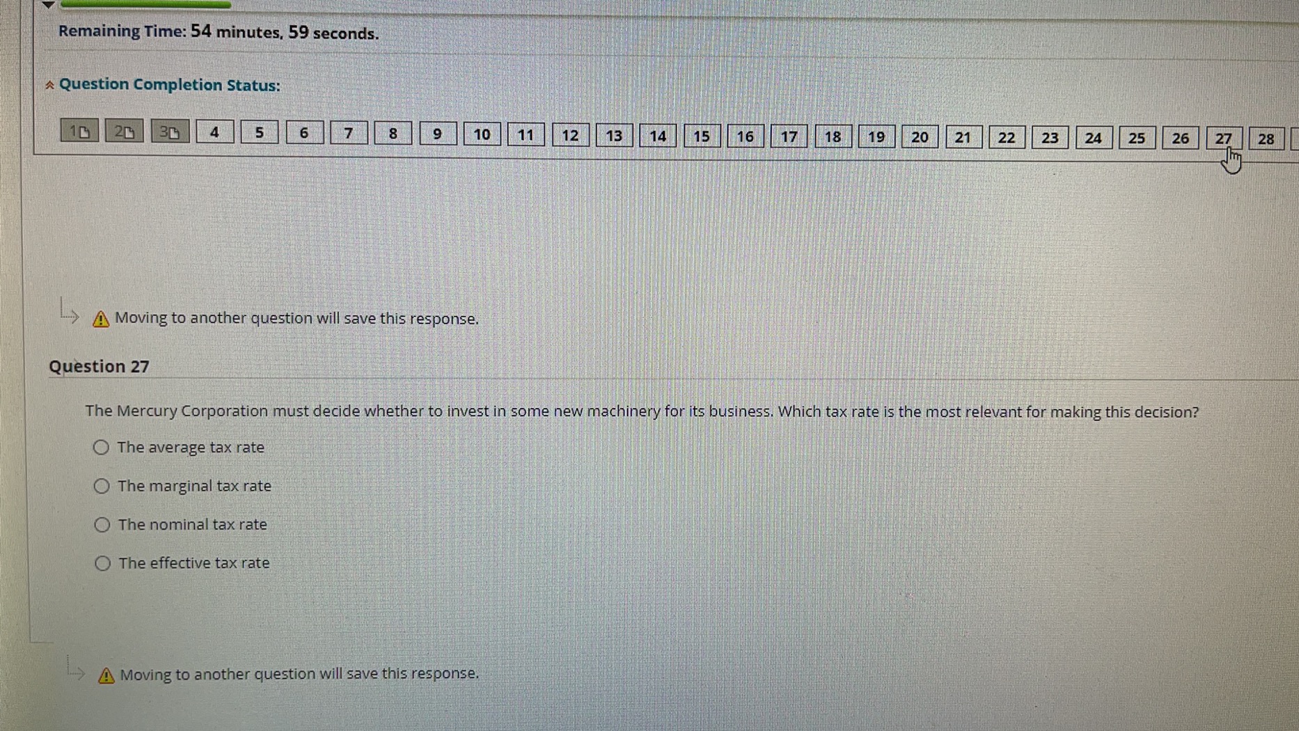 26 .> Moving to another question will save this response. Question 25