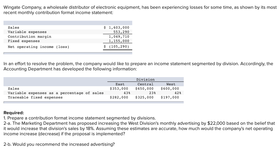 Hello. Please see attached picture. Please answer ALL questions required 1, 2a