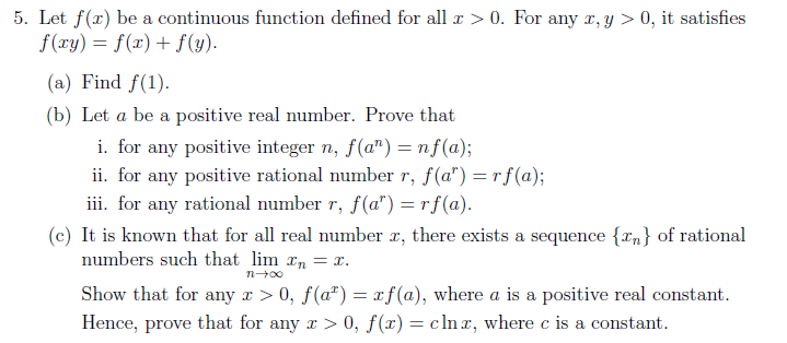  5. Let it] be a continuous function dened for all :1: