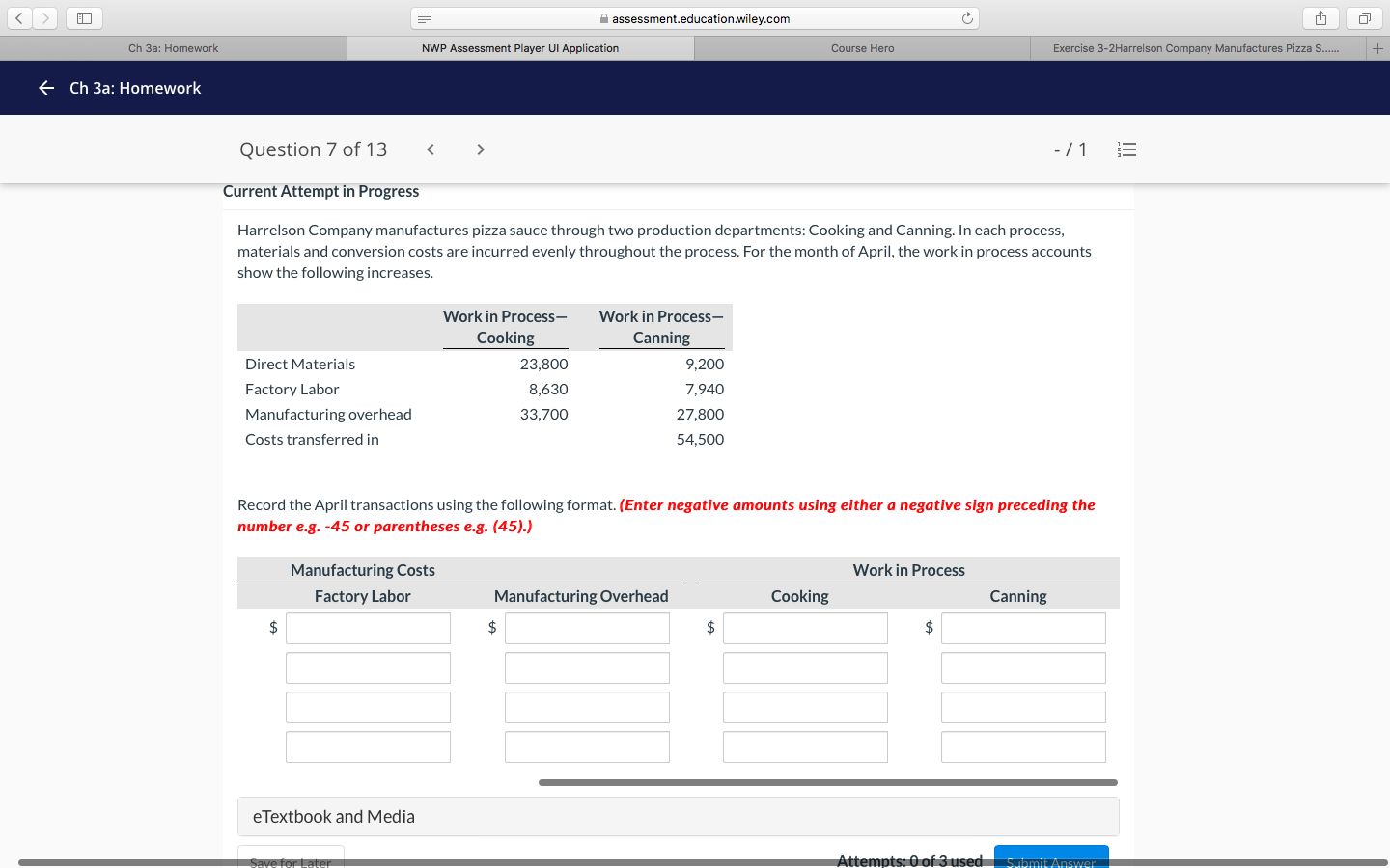 UI Application Course Hero Exercise 3-2Harrelson Company Manufactures Pizza S. + -