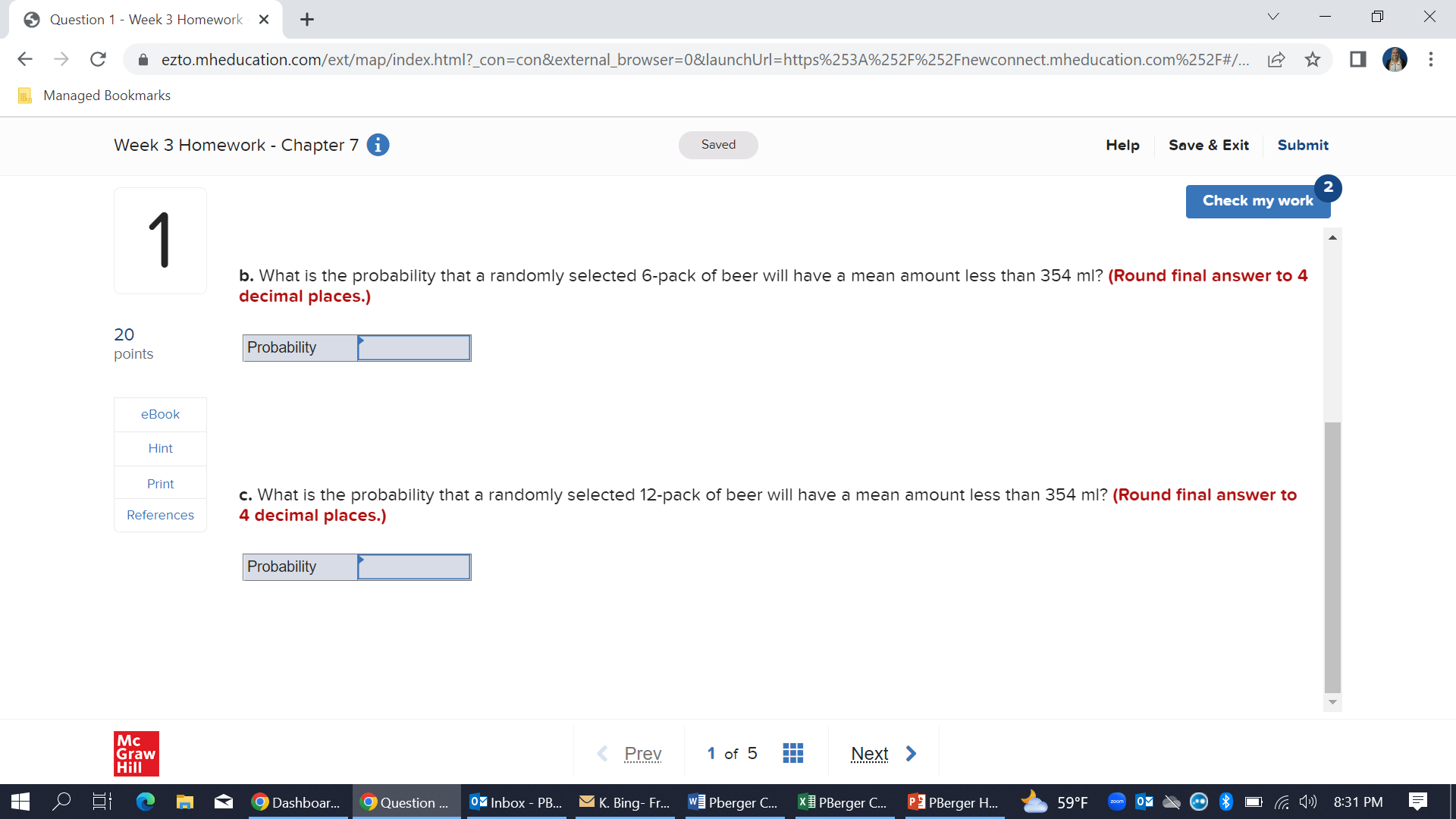 C A ezto.mheducation.com/ext/map/index.html?_con=con&external_browser=0&launchUrl=https%253A%252F%252Fnewconnect.mheducation.com%252F#/... [ * 0 . .. Managed Bookmarks Week 3