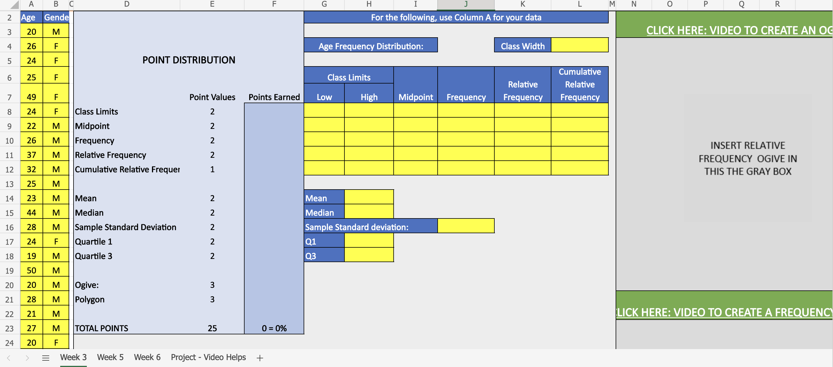 project, you will calculate descriptive statistics for the rst question, age, using