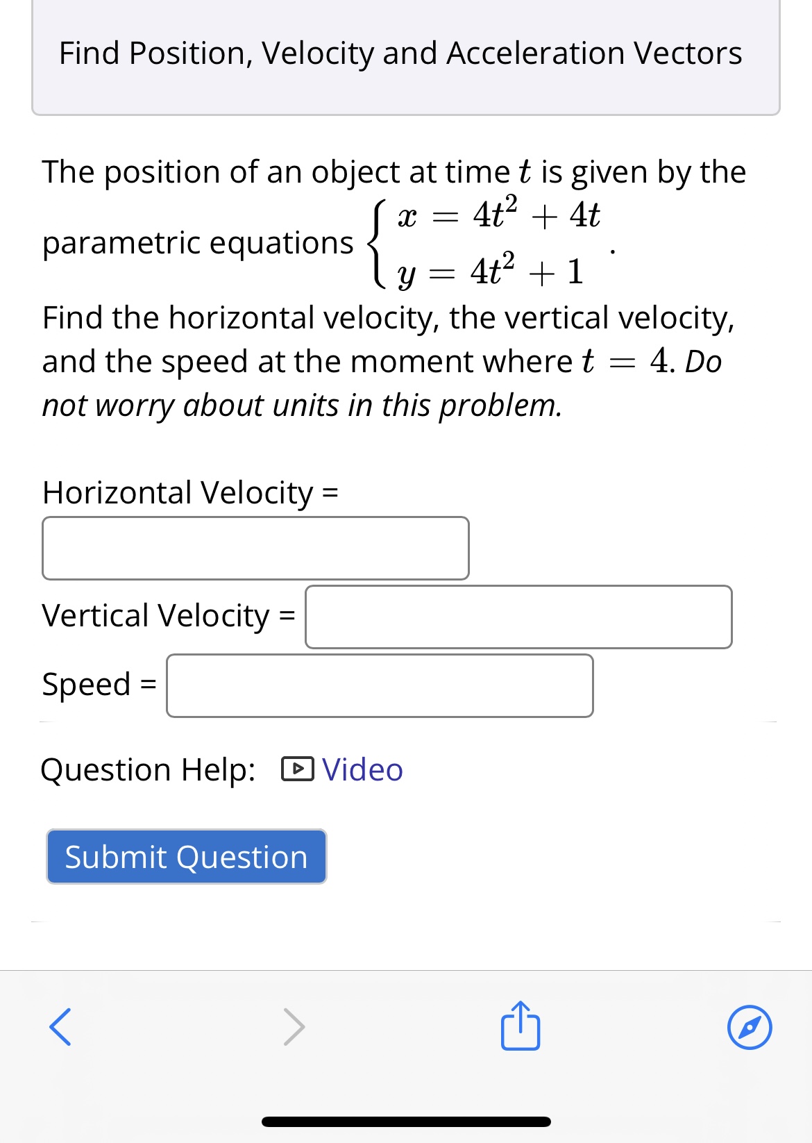- 1) r (t ) = Question Help: DVideo Submit Question AFind