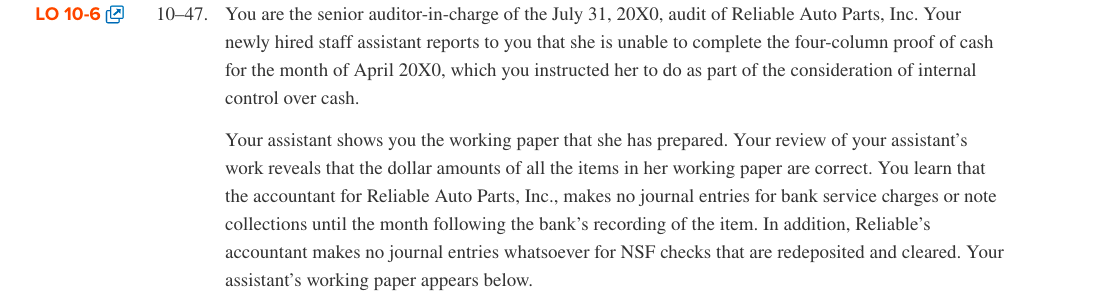 of April 30, 20x0.b) Using the information you used to prepare the