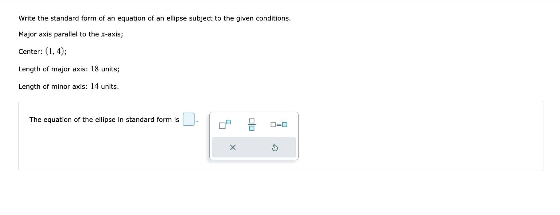 in rectangular coordinates in standard form is D = 1 . (b)