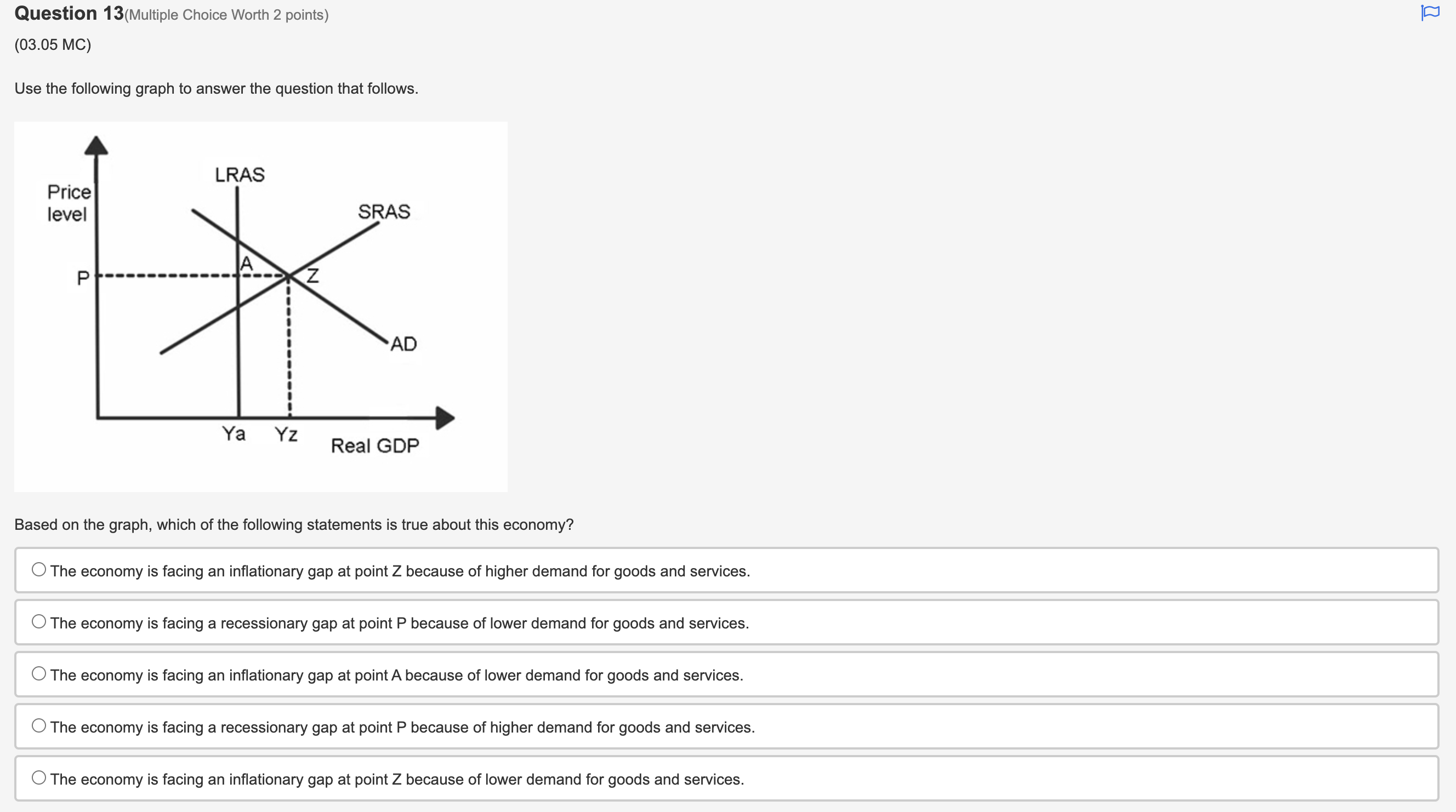 Increase in household spending O Decrease in price level Increase in private