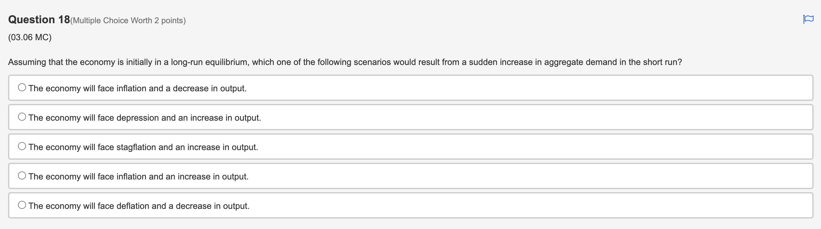 in input costs leading to greater output 0 the real wealth effect
