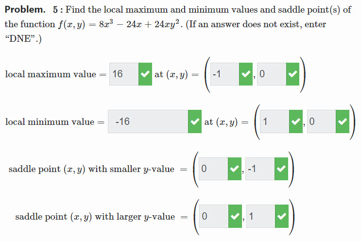 Problem. 5 : Find the local maximum and minimum values and