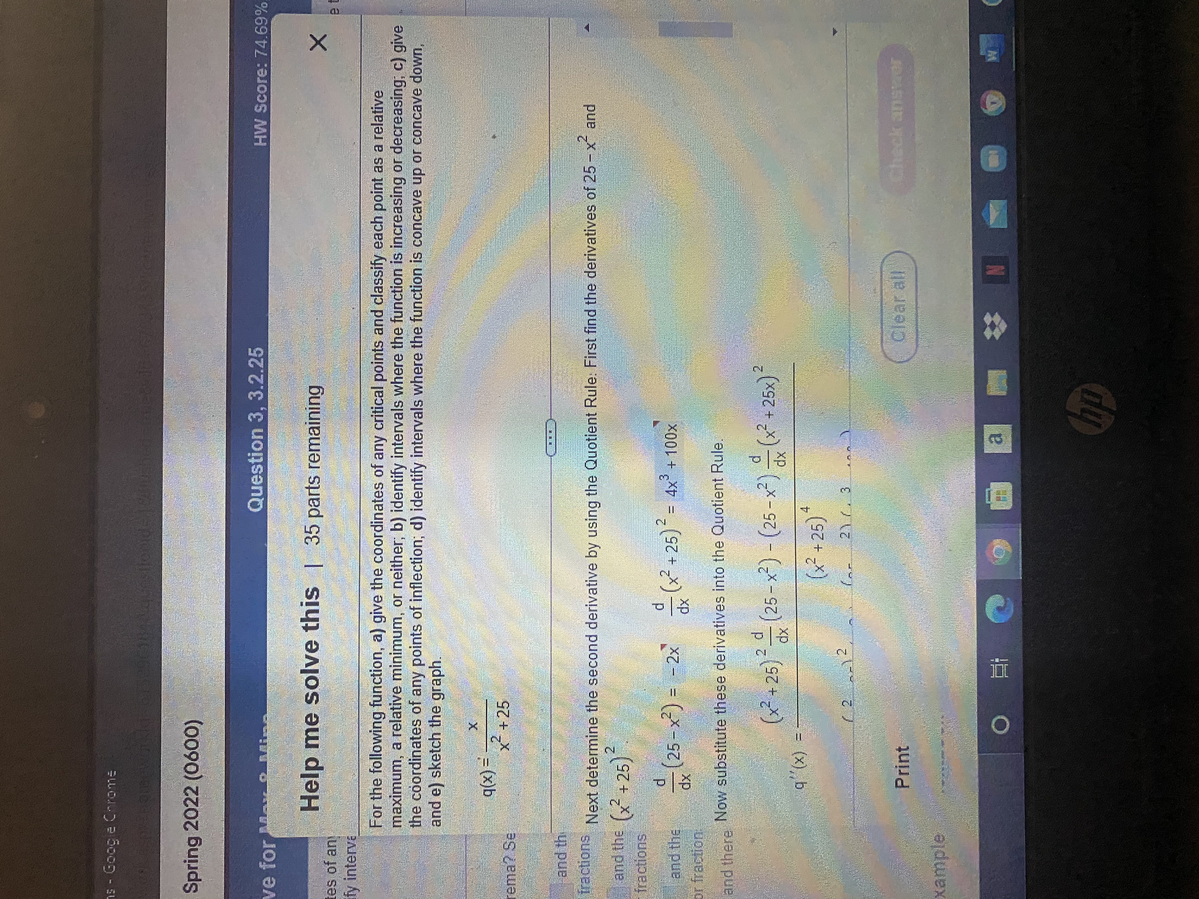 is - Google Chrome Spring 2022 (0600) ve for Question 3,