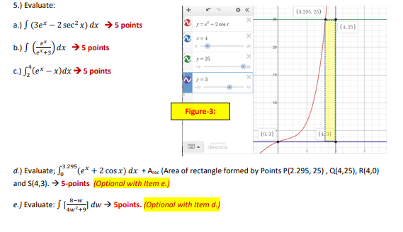  5.] Evaluate: [a.205. 25) a.) J (3ex - 2 sec2 x)