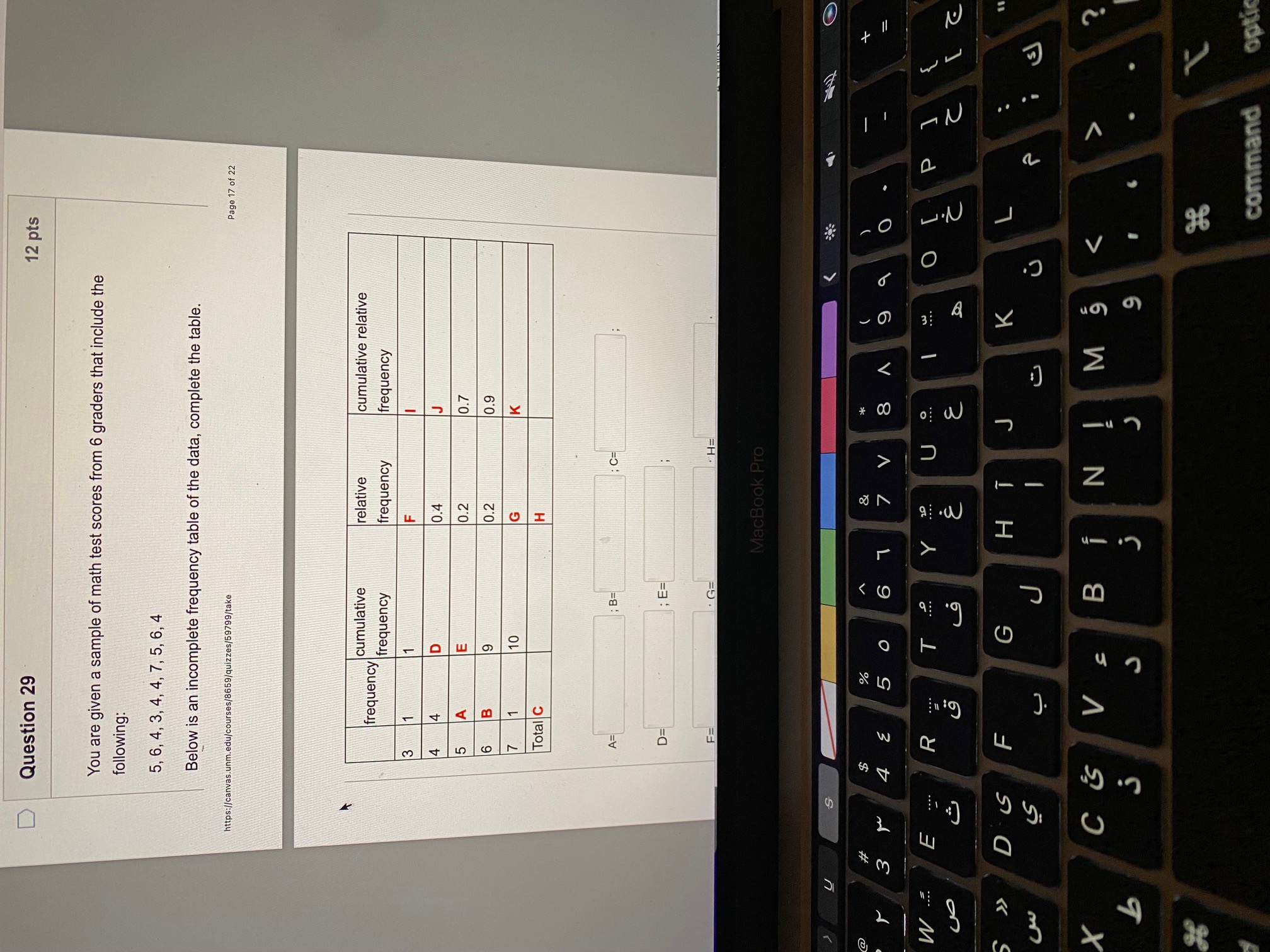  D Question 29 12 pts You are given a sample of