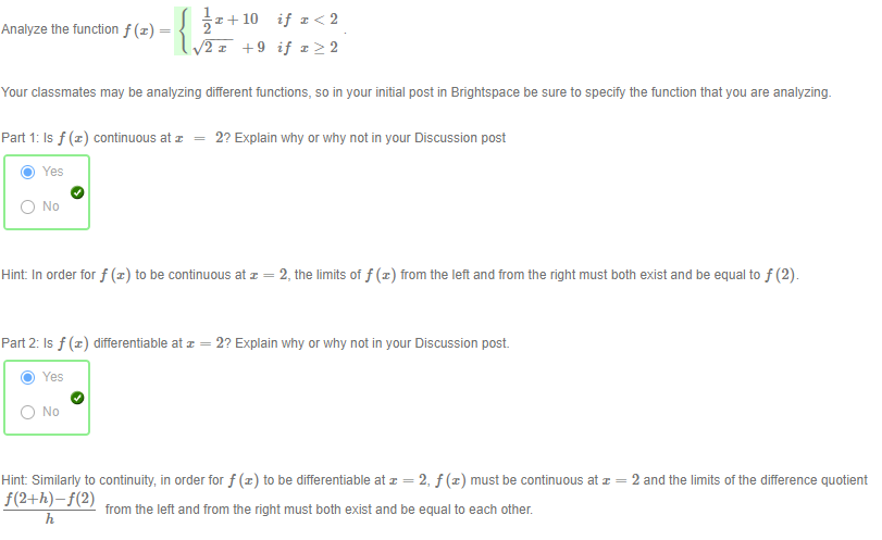  Analyze the function f (I) 2 I+10 if I 2 Your