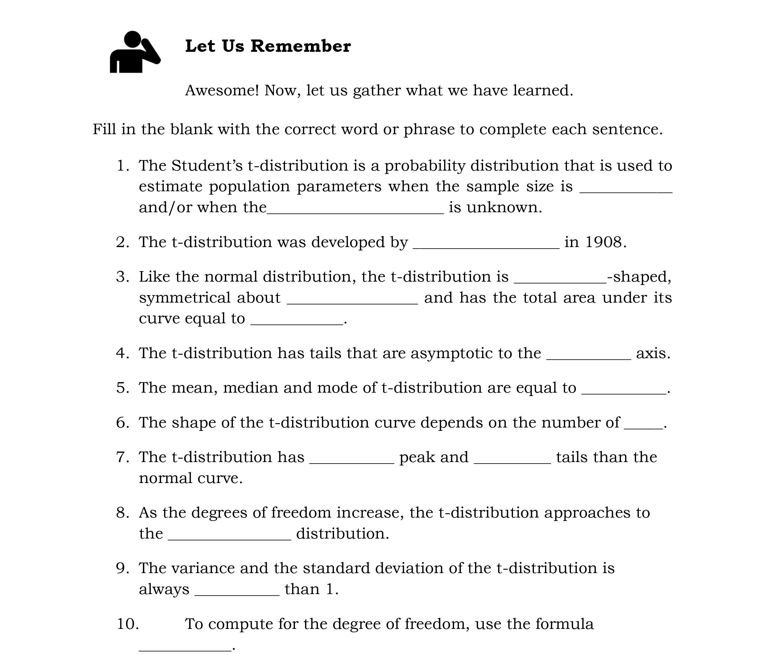 know the standard deviation (6) of the population from which our sample