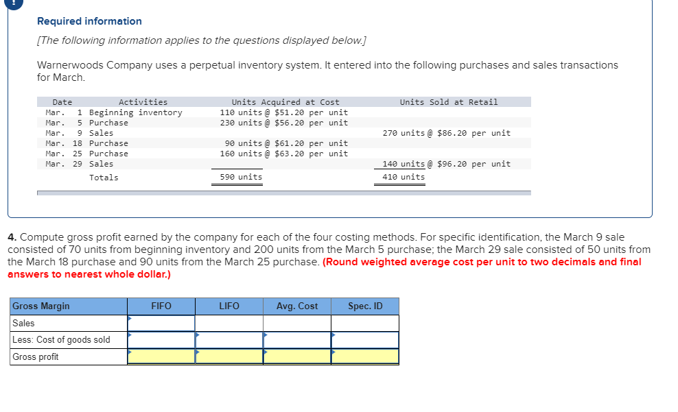 Please, I need help with this problem. Thanks in advance Required informaon