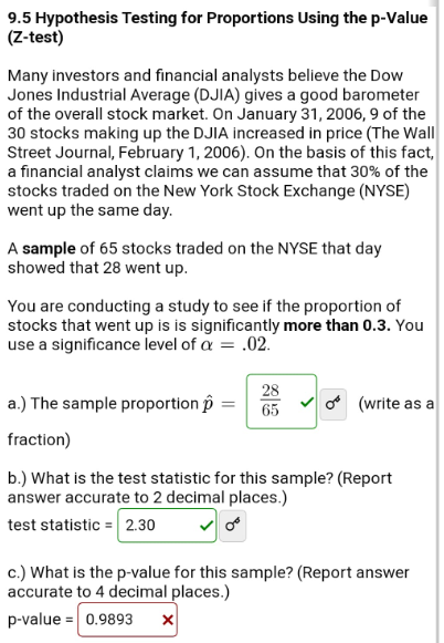  9.5 Hypothesis Testing for Proportions Using the p-Value (Z-test) Many investors
