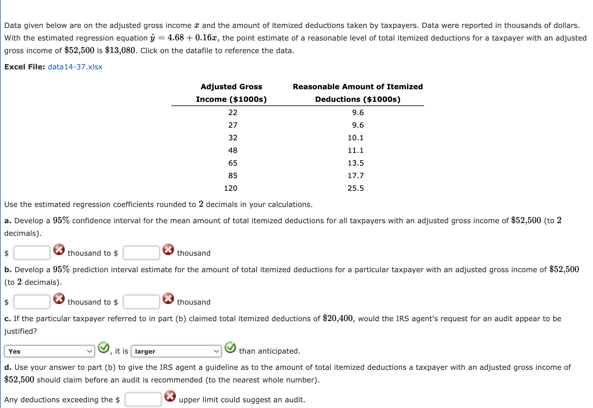 ONLY ANSWER THE INCORRECT ANSWERS AND MAKE THE FORMAT READABLE.6. Data given
