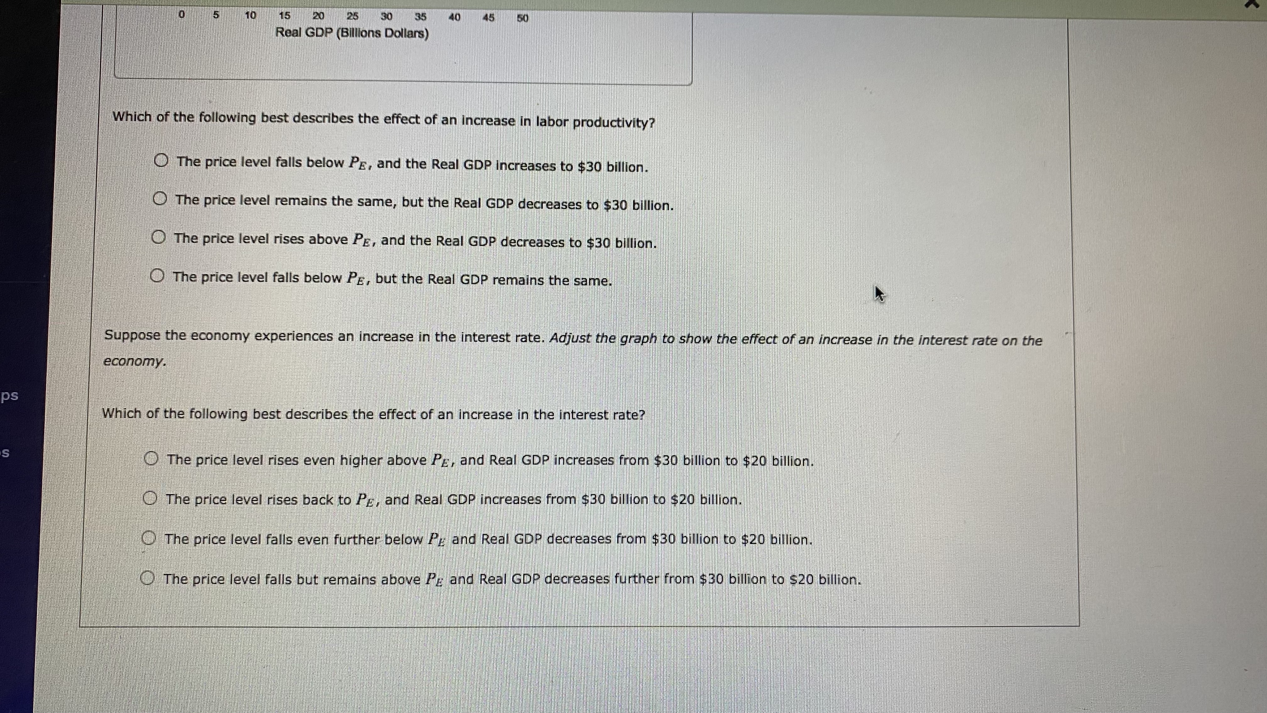 I'm currently working on a macroeconomics problem regarding aggregate demand and supply,