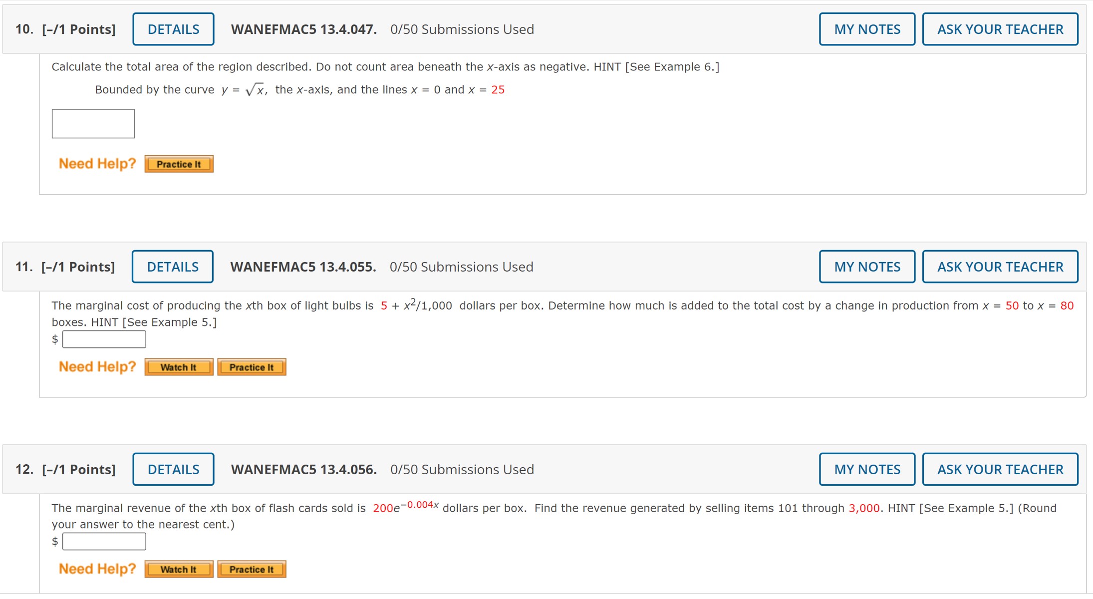 (page 970) If applicable.] 6 X dx - 2x2 3 Need Help?