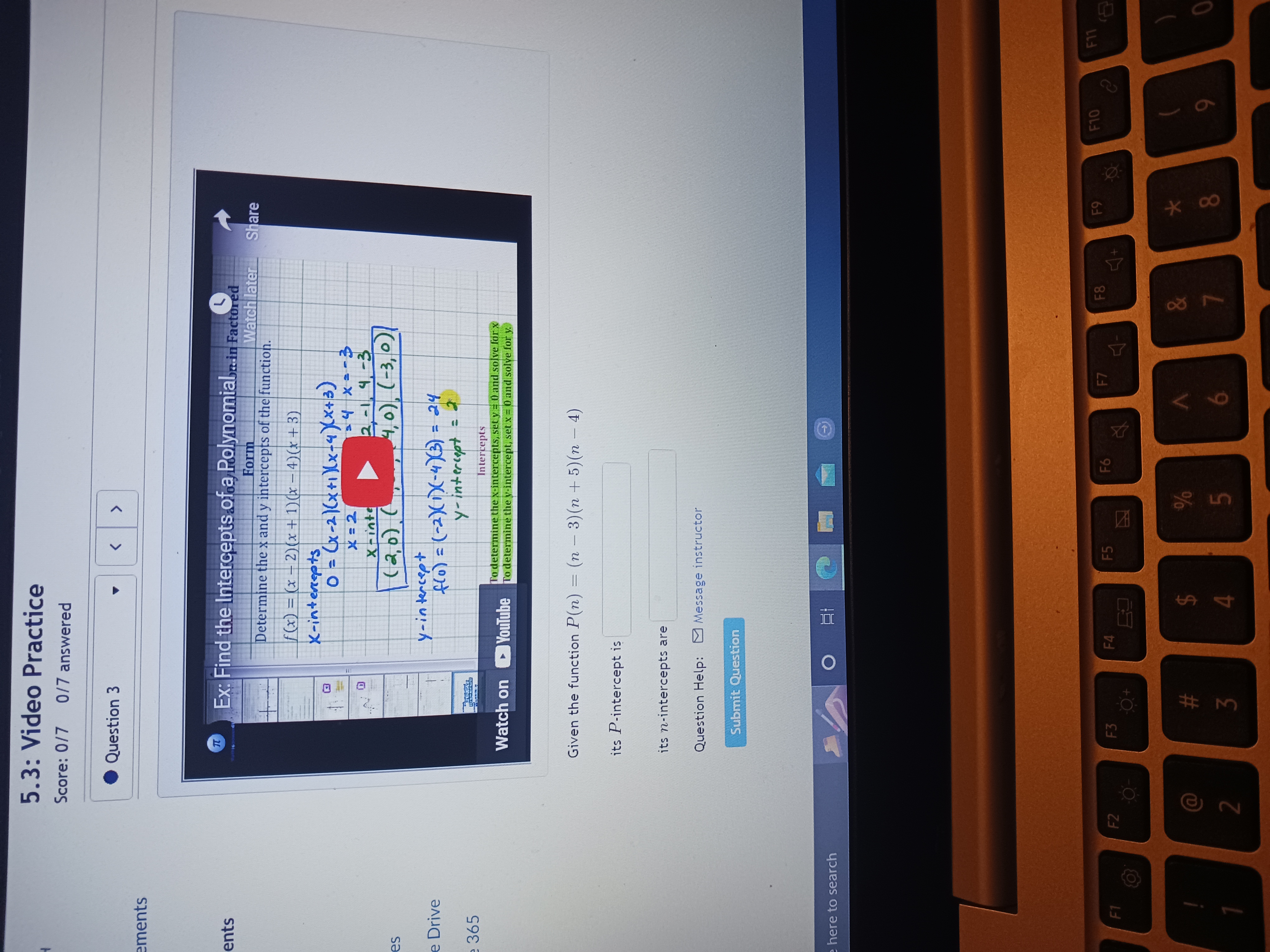 5.3: Video Practice Score: 0/7 0/7 answered Question 3 > ements