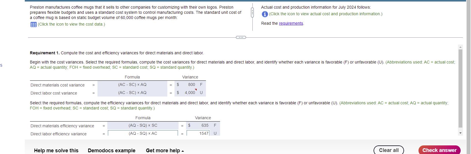 (0.2 lbs @ $0.25 per lb) 0.05 a. There were no beginning