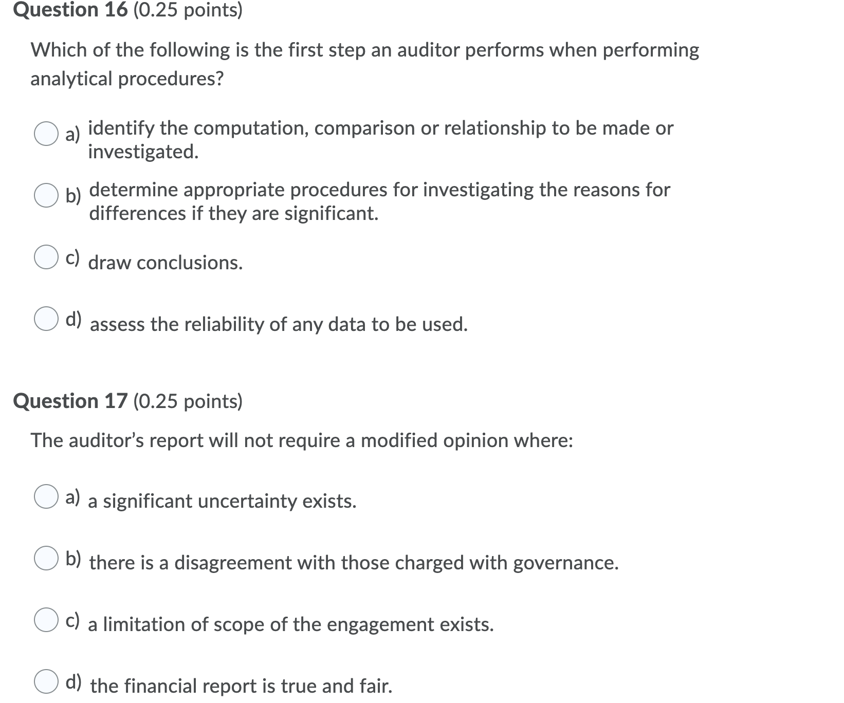 material misstatement? (i) Selection of inappropriate accounting policies. (ii) Inadequate disclosure. (iii)