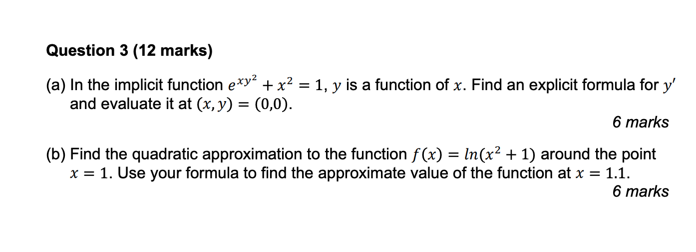 Question 3 (12 marks) (a) In the implicit function 913'2 +