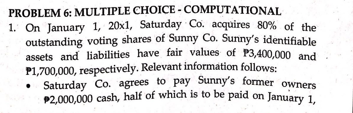 ANSWER THE FOLLOWING AND PLEASE INCLUDE STEP BY STEP EXPLANATION: PROBLEM 6:
