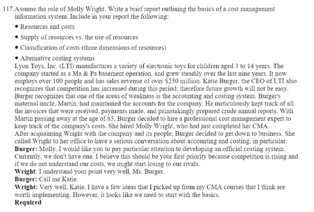 How do I answer this? 1 \"Assume the role of Molly Wright.