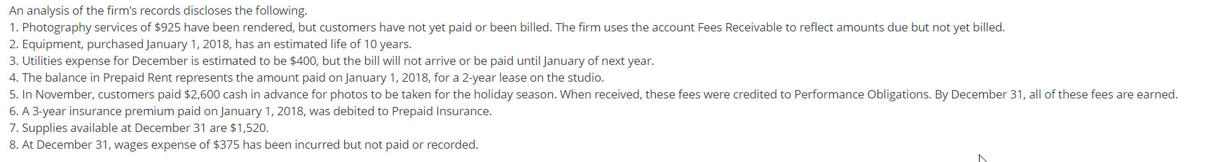 Prepare it's adjusting entries using the financial statement effects template. Please see